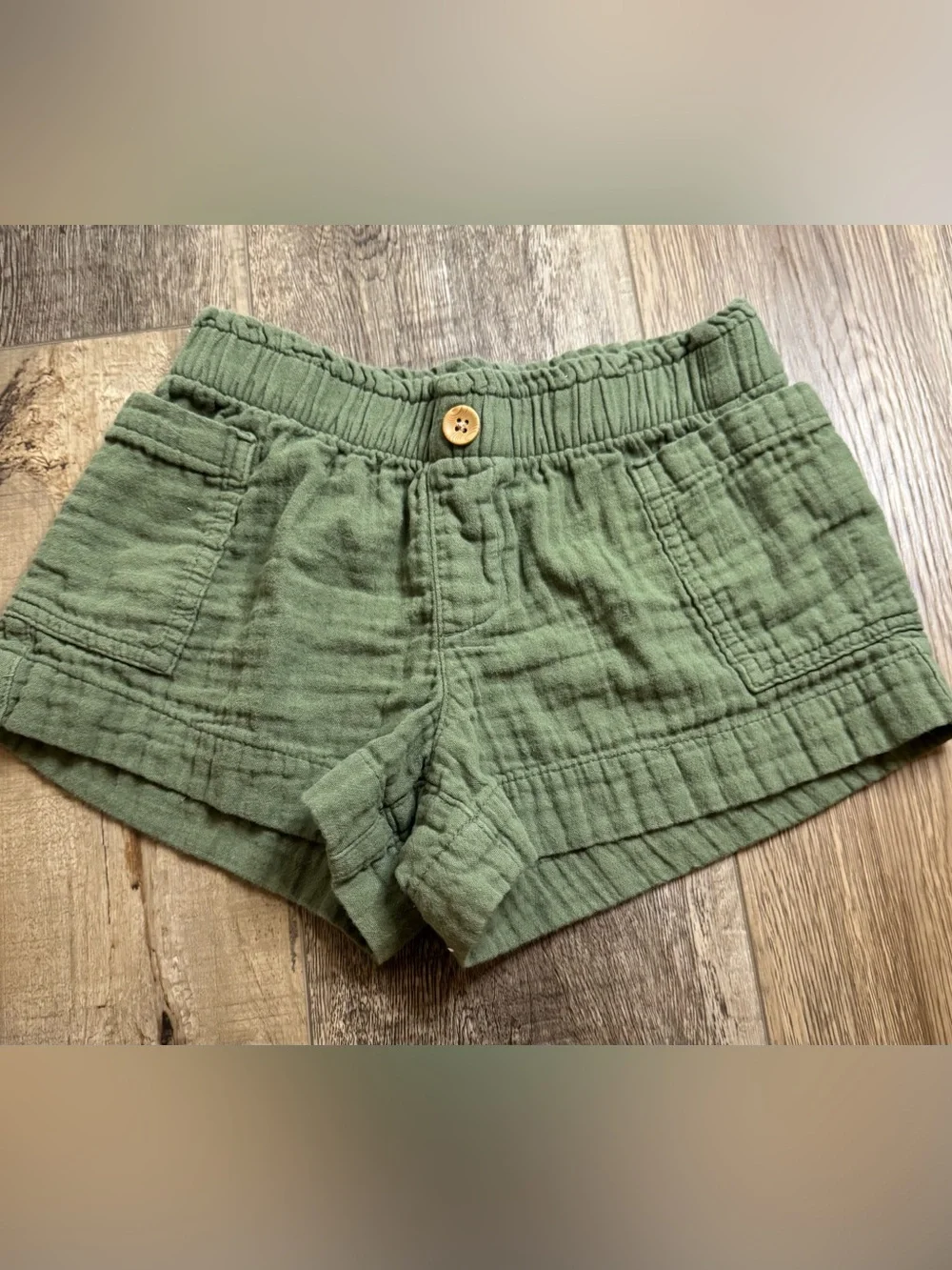 Old Navy Kids Olive Green 100% Cotton Gauze Shorts